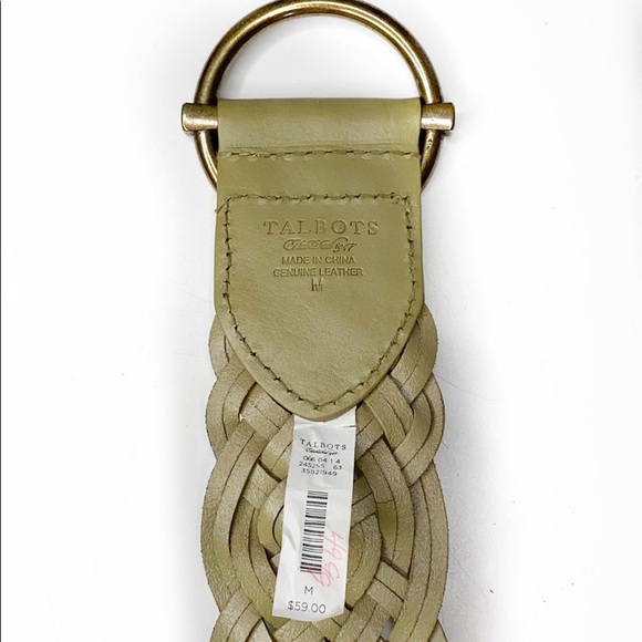 Talbots Woven Braided Leather Wide Belt M - Picture 4 of 10